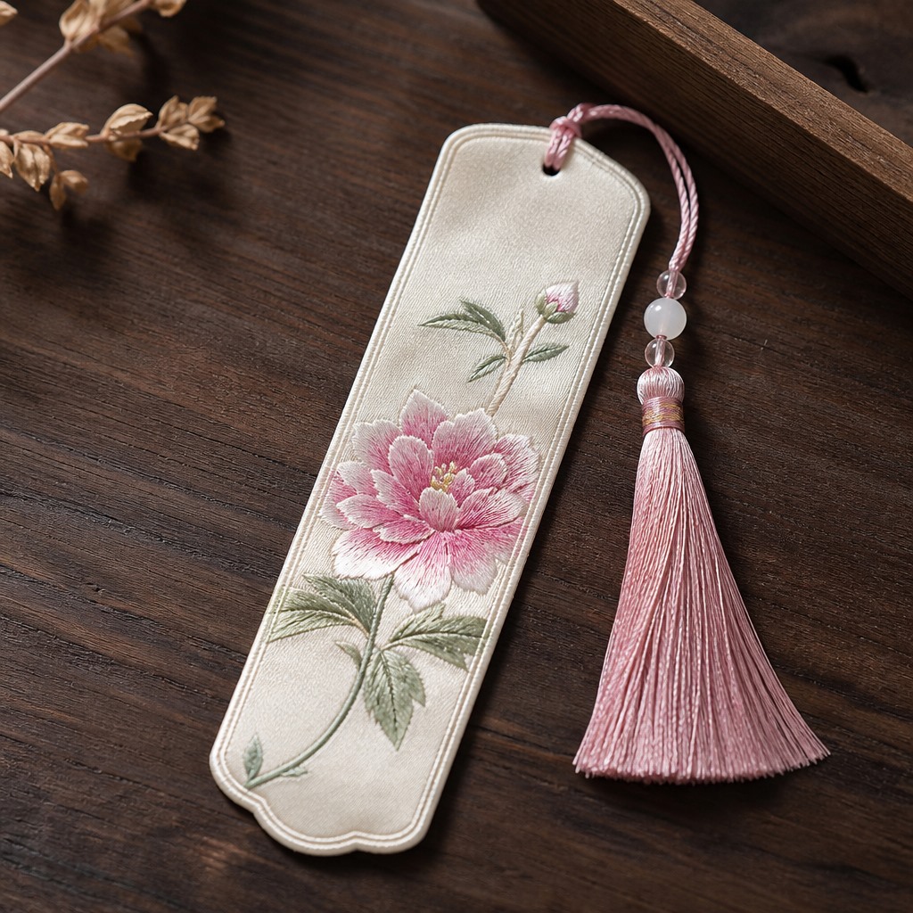 Embroidered Silk Bookmark