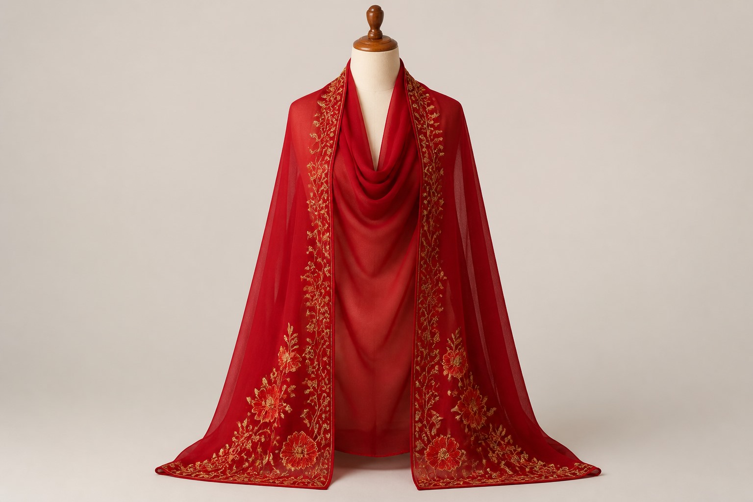 Hand-Embroidered Silk Shawl