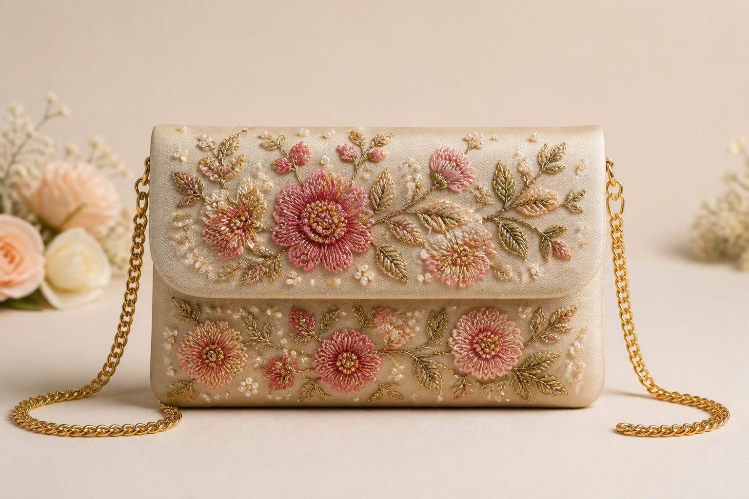 Silk Beaded Handbag